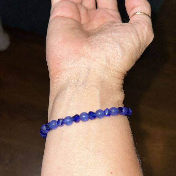 Erimish Blue Beaded Stretch Bracelet - Picture 4 of 4